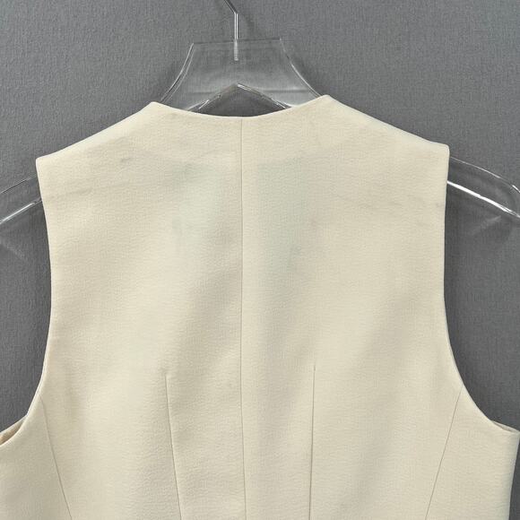 ENZA COSTA Crepe Vest Womens Small Cream Cropped Button Front NEW - Picture 14 of 16